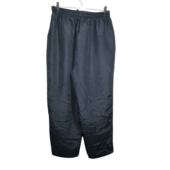 Women's Pants 100%  Silk Black Straight  Leg Lounge Pull On Lined‎ High Waist - Picture 2 of 10